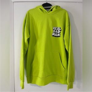 Real Bad Man Lime Green Hoodie Size Men’s Large